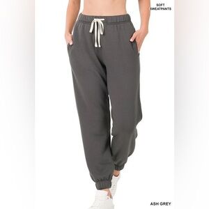 Ash Grey Soft Stretch Sweatpants
